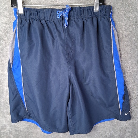 Nike Other - Nike Volley Swim Shorts Men Size Large X 8.5 Blue Drawstring Pockets Mesh Lined